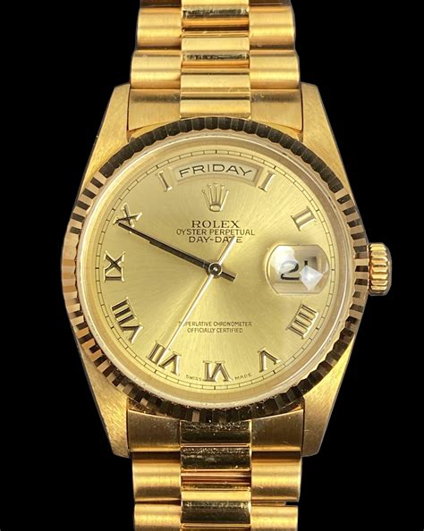 men's rolex oyster perpetual gold face